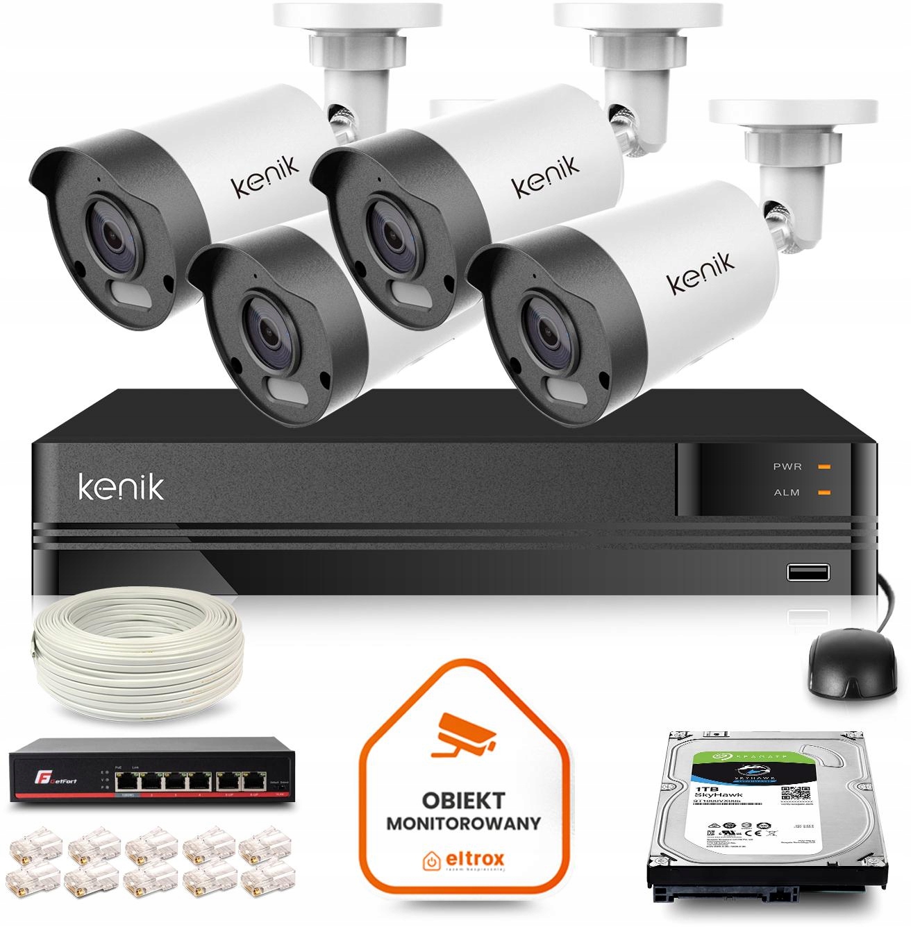 Sada na monitorovanie domu firma 4x KG-4430TAS-IL (2.8 mm) 4Mpx Ir 30 m