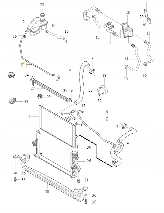 Volvo C30 S40 V50 hadice vyrovnávací nádrže Oe 1303430