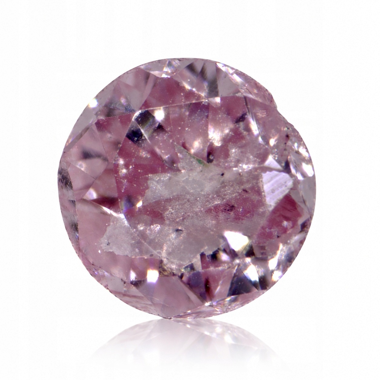 Přírodní diamant <0.01 ct Růžový I3 Brilant certifikát Wbd