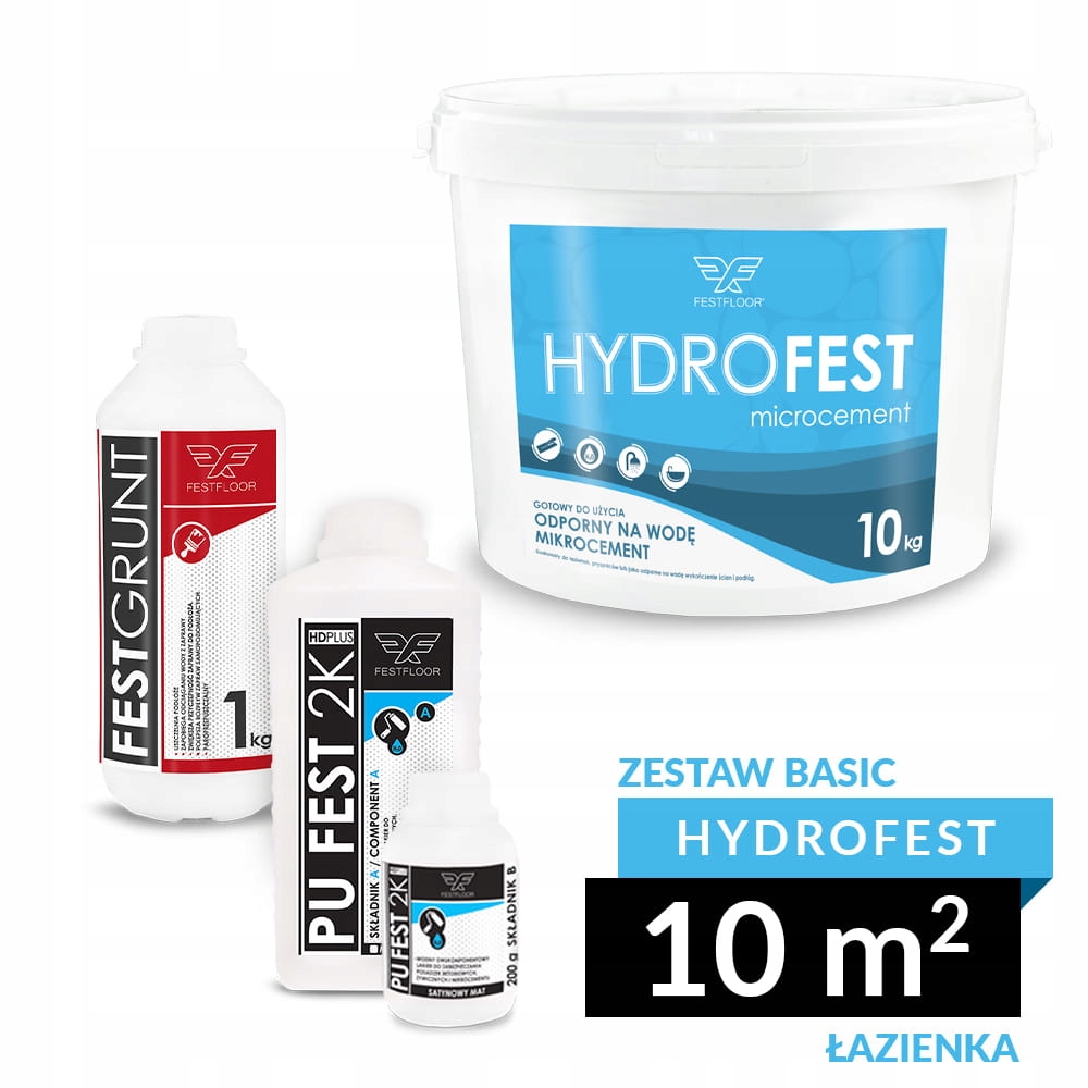 Festfloor Hydrofest Basic mikrocement 10 m² – sada do koupelny