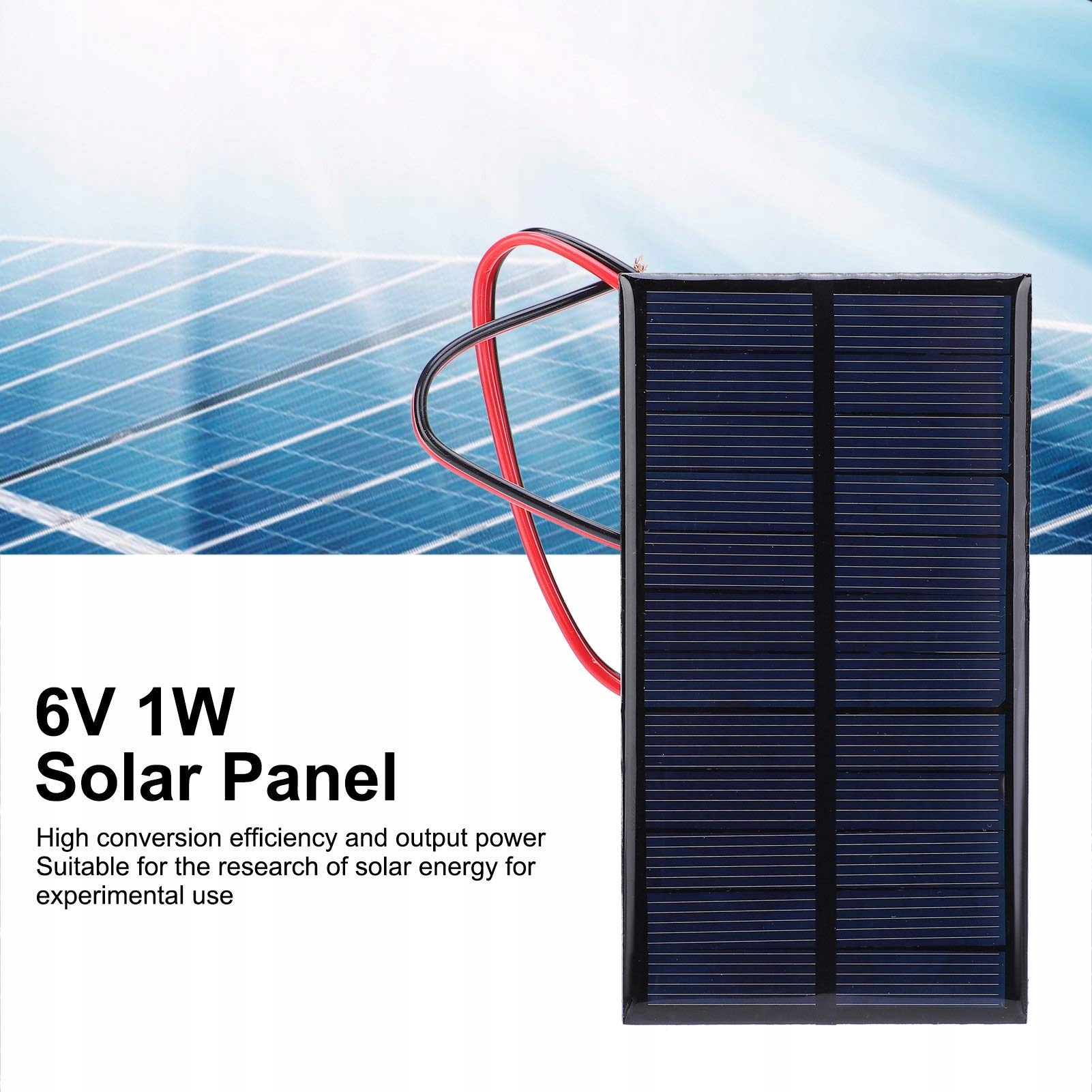 MINI SOLAR 3 Sztuki 1W Solarmodul 6V Polikrzemowe z Kablem — miniatura 2