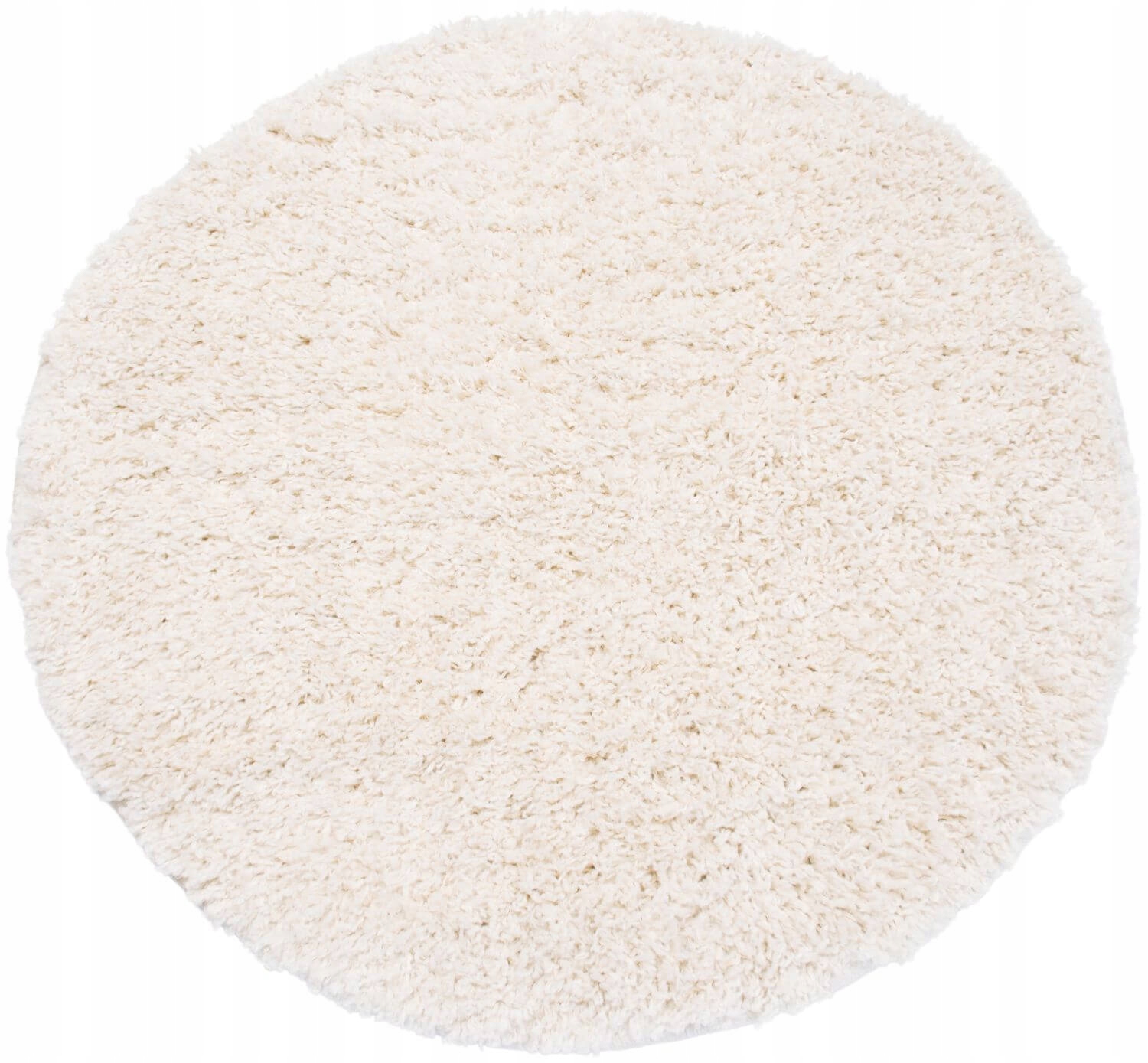 Koberec Shaggy Okrúhly Chlpatý Do Obývačky Plyšový Béžový 160X160