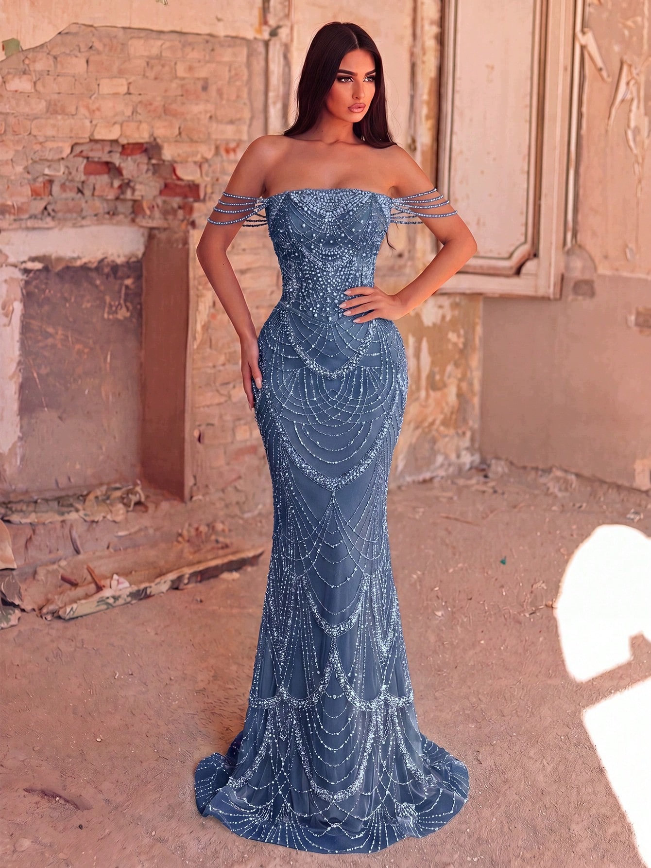 Shein Elegantní Šaty S Aplikací M 1 Ma