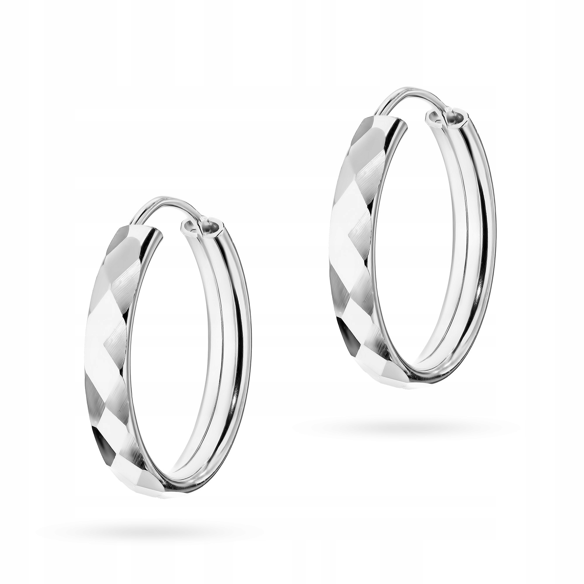Stříbrné Náušnice Dámské ryzost 925 Kolečka Kola Diamantová 20mm Kreol