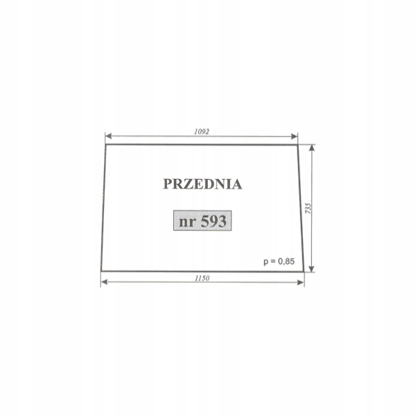 10368107 - Вітрове скло Zetor 7520, 8540, 10540 новий тип