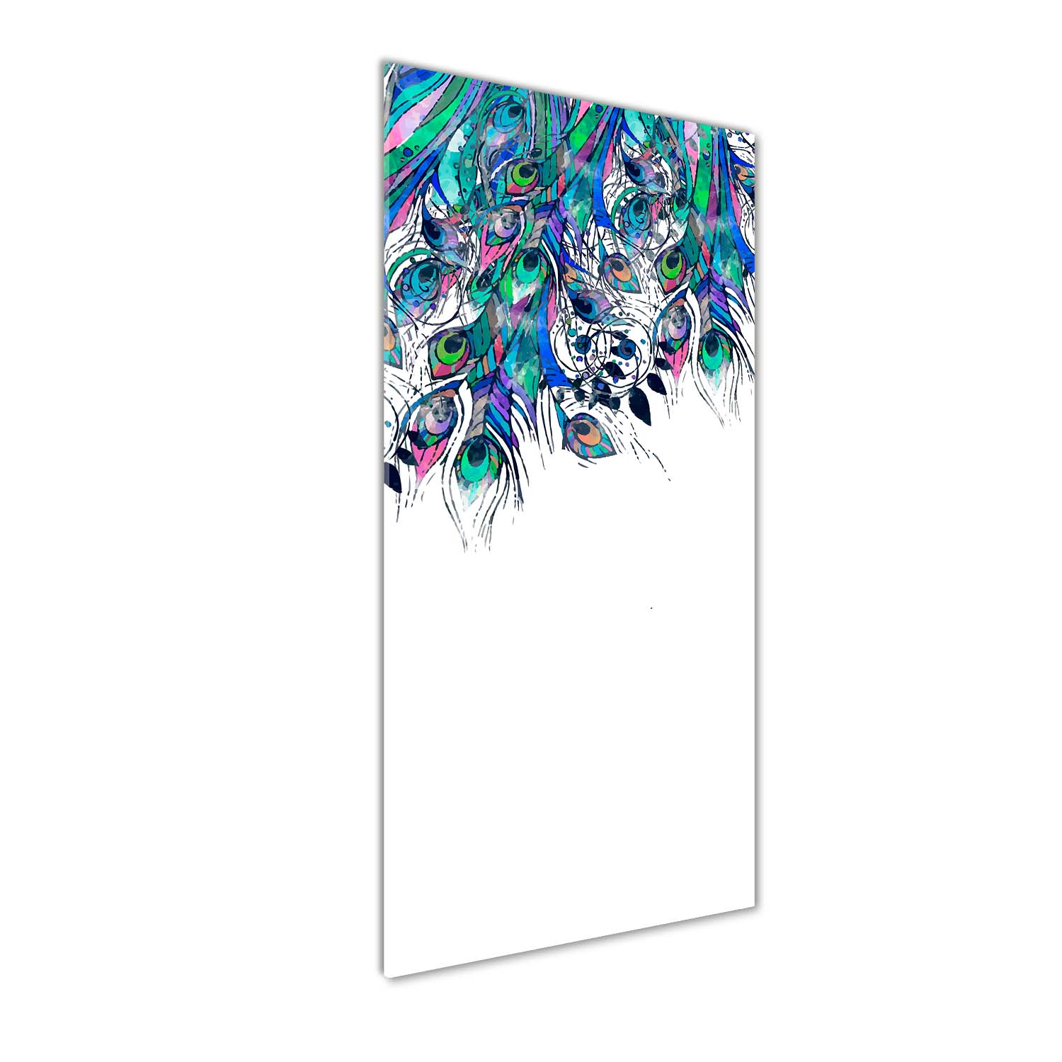 

Nowoczesny fotoobraz akrylowy Pawie pióra 50x125cm