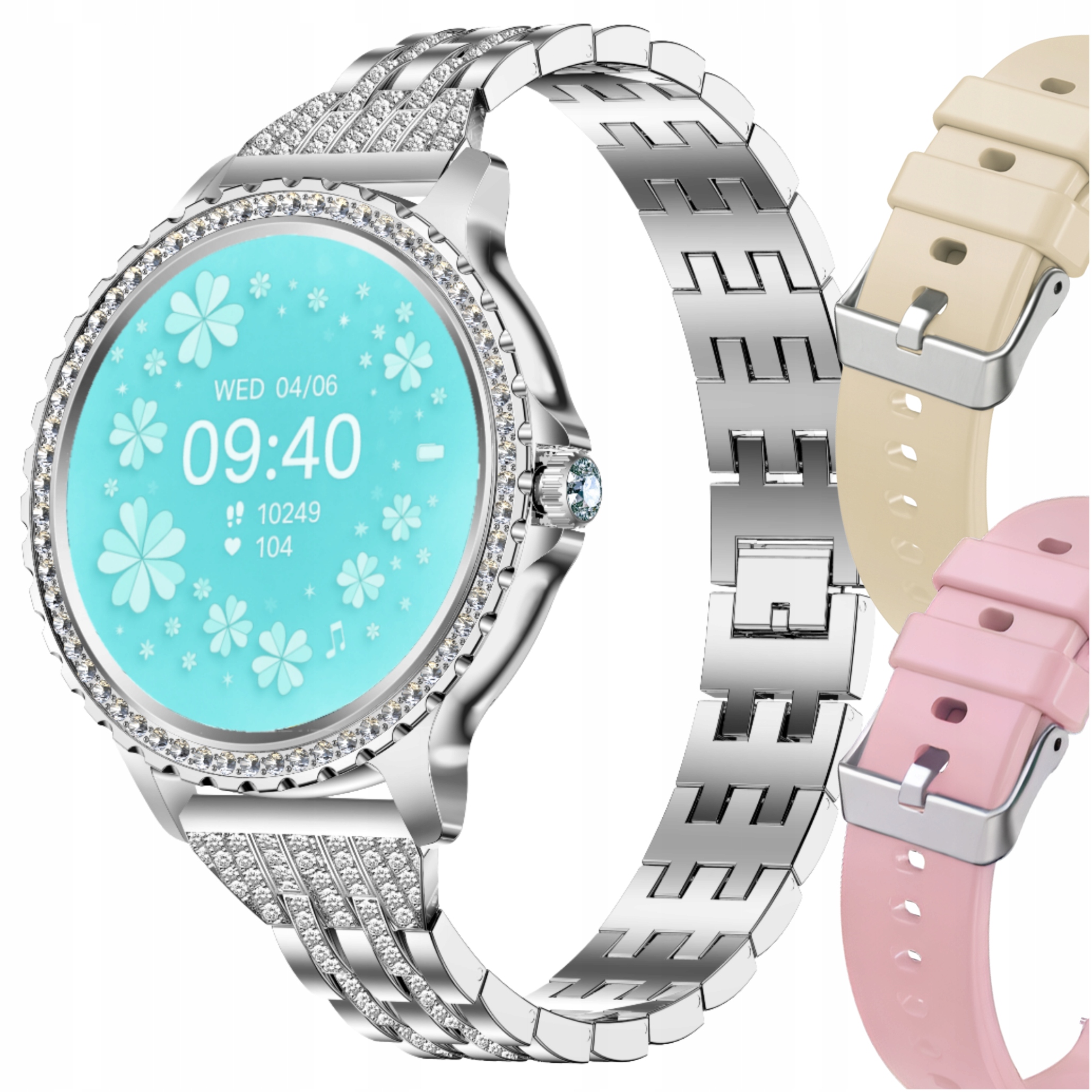 Smartwatch Damski Zegarek Srebrny Rozmowy Smart Watch Dla Kobiety Menu Pl