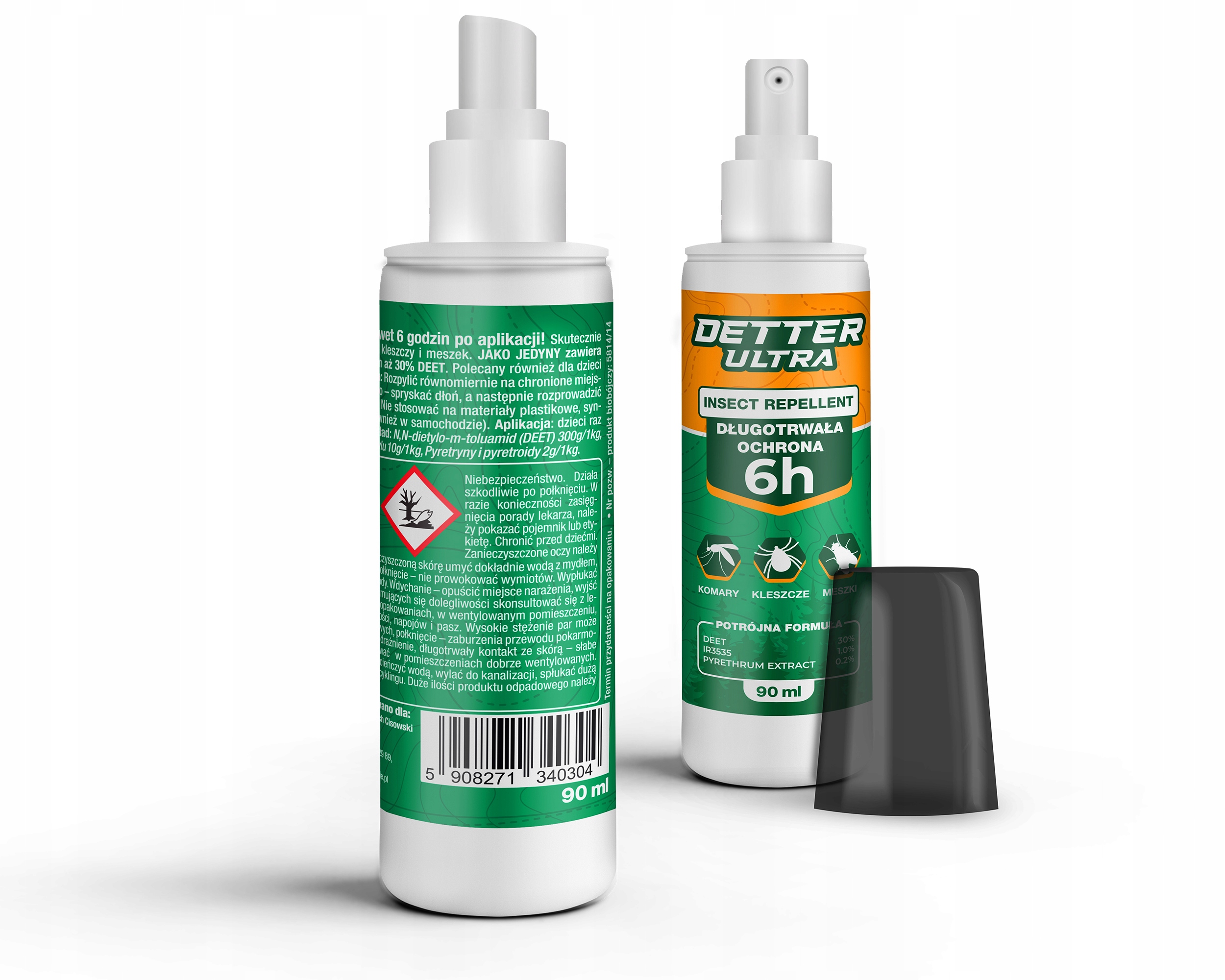 ŚRODEK SPRAY PREPARAT NA KOMARY KLESZCZE MESZKI OSY DETTER ULTRA 90ML Rodzaj rozpylacz, aerozol