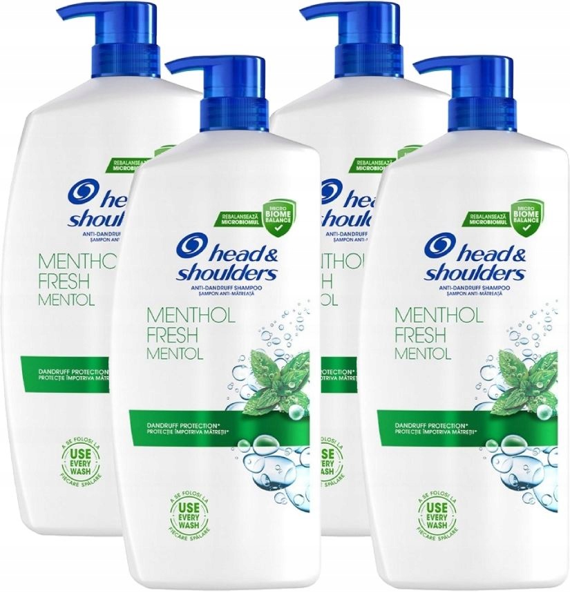 Head Shoulders Menthol Mentol Fresh Szampon przeciwłupieżowy 4x 800ml