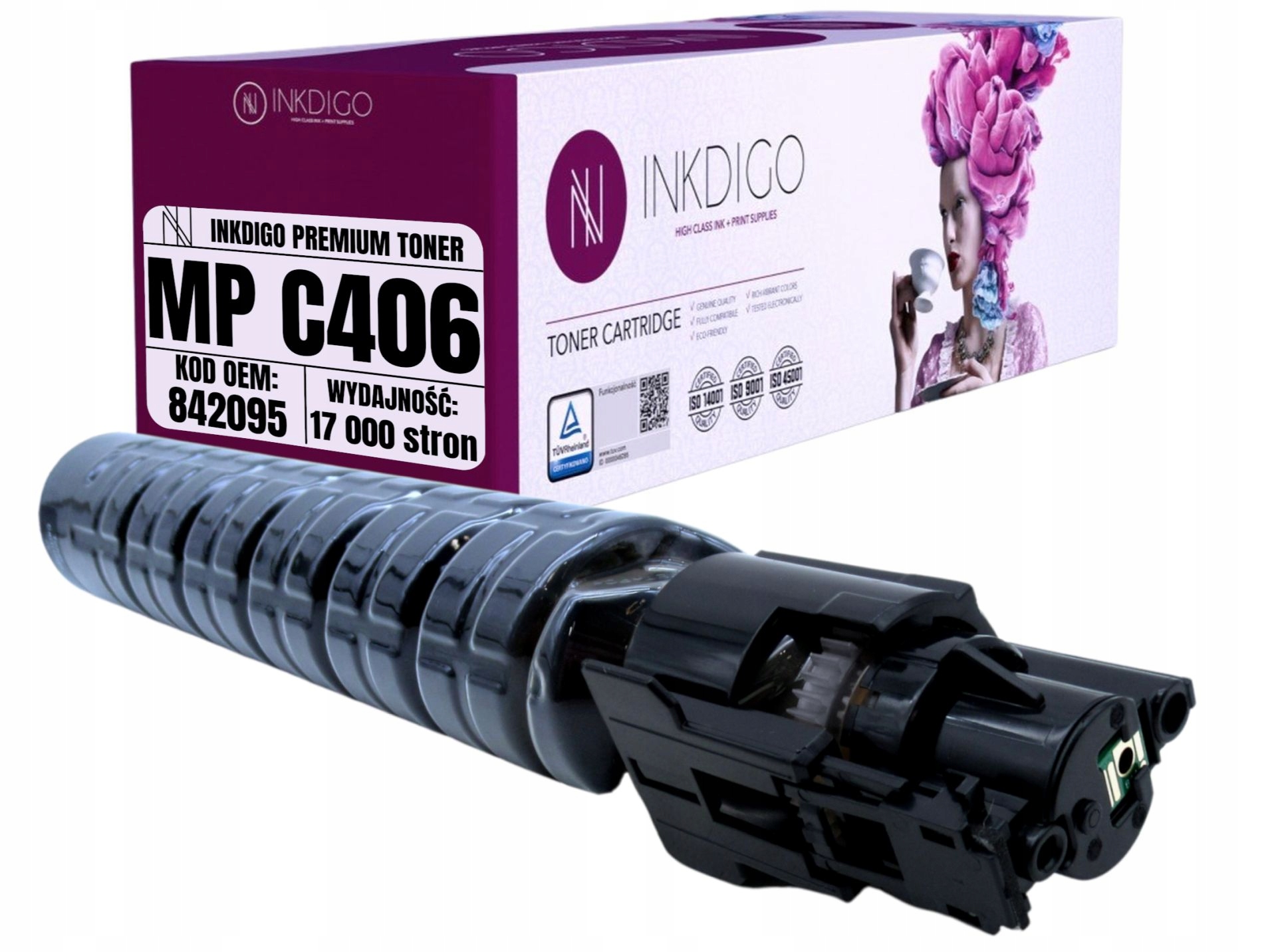 Toner pro tiskárny Ricoh MPC306 MPC307 MPC406 náhrada 842095