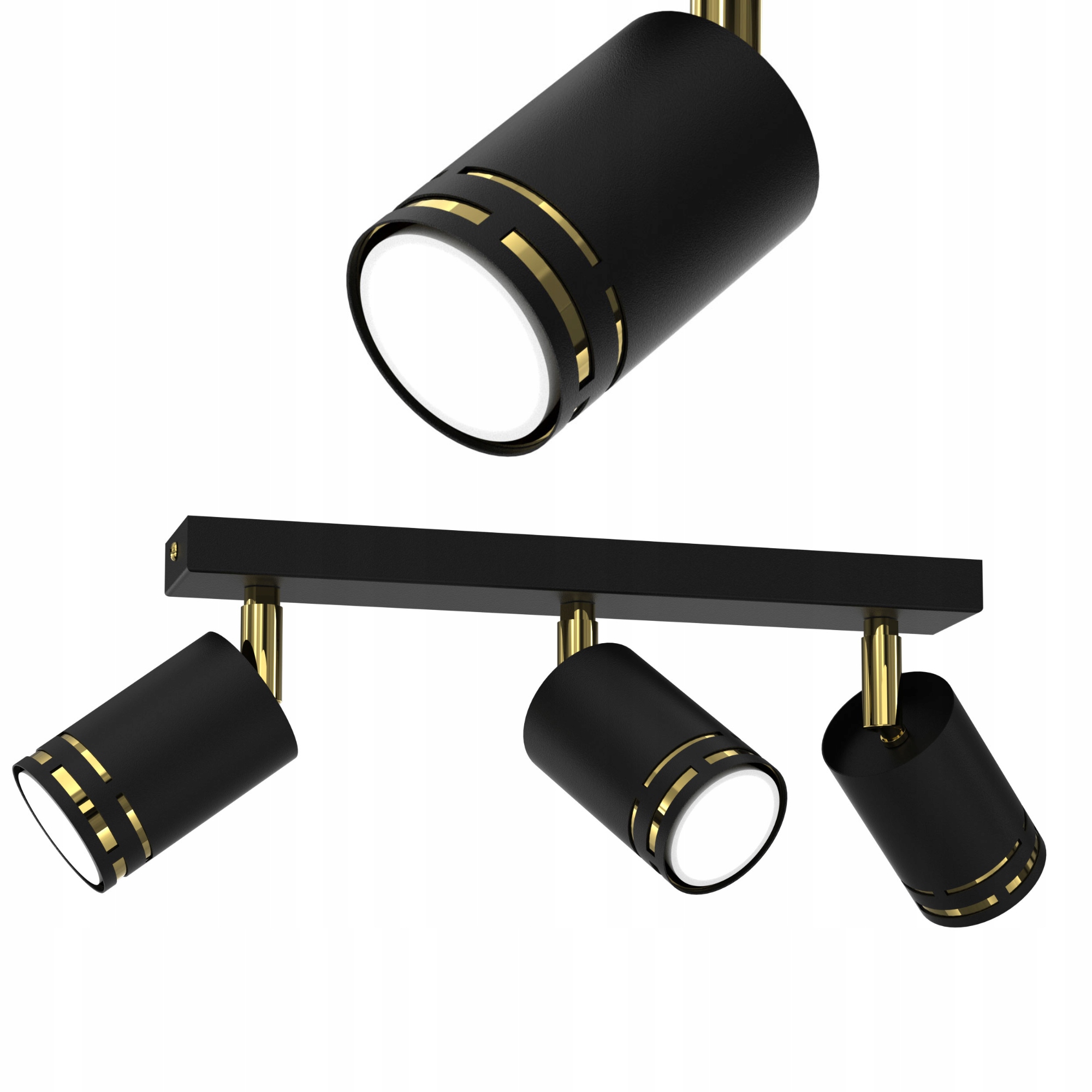 Stropní Svítidlo Stropní Černý Zlatý Pohyblivý Led GU10 Polská Lampa Spot Reflektor