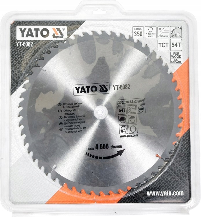 TARCZA WIDIOWA do drewna 350x54Tx30mm YATO Model YT-6082