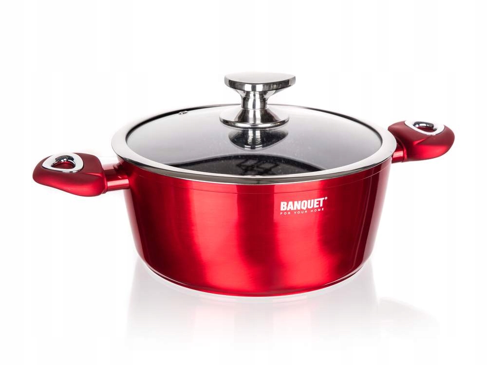 GARNKI BANQUET Metallic RED 11el zestaw garnków Kolor odcienie brązowego