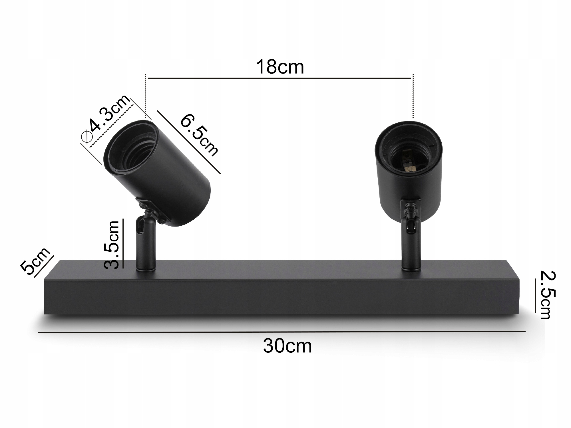 Lampa Sufitowa LED Szyna REGULOWANA 2x E27 Listwa LOFT Nowoczesna Marka LEDLUX