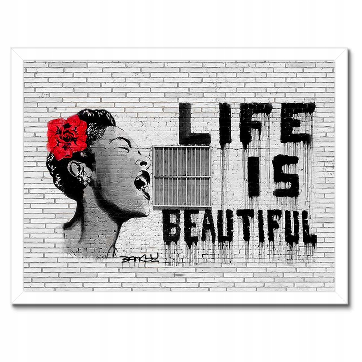 Plakáty v rámu 40x30 Banksy Life jsou krásné