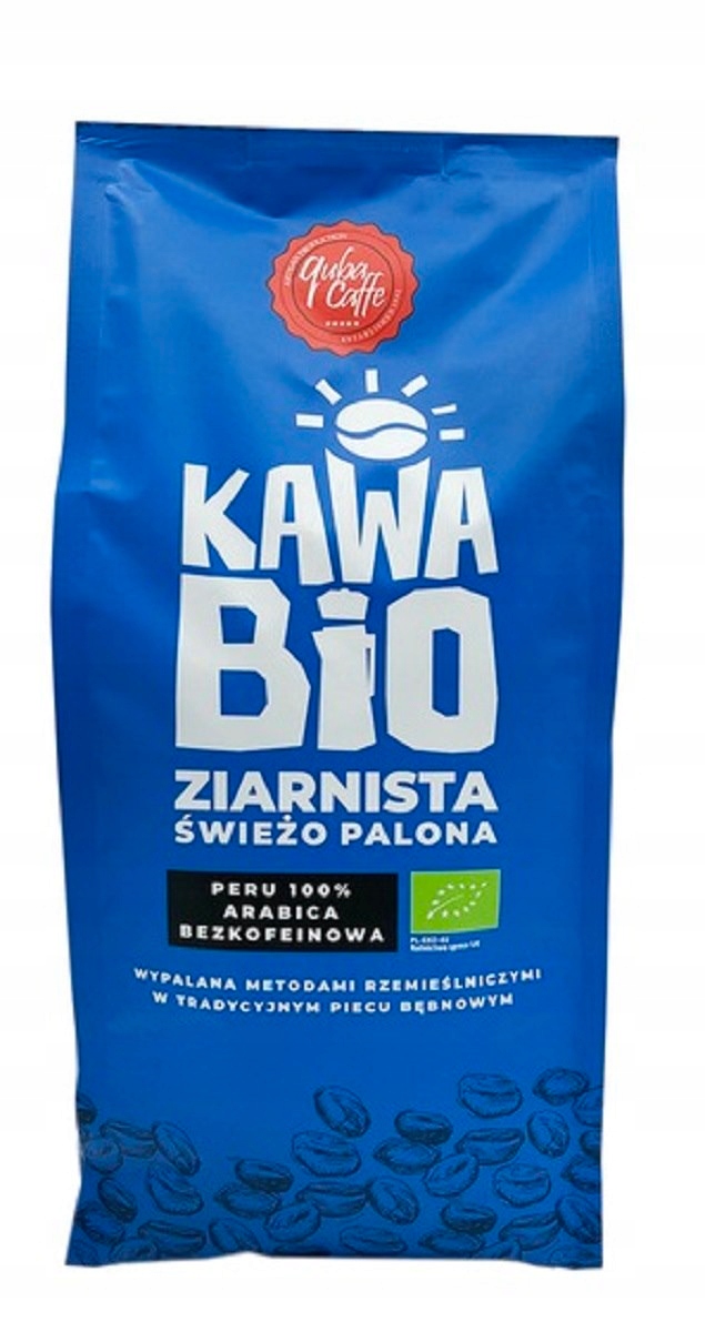 Levně Káva Zrnková Bezkofeinová Arabica 100 % Peru Bio 1 kg Quba Caffe