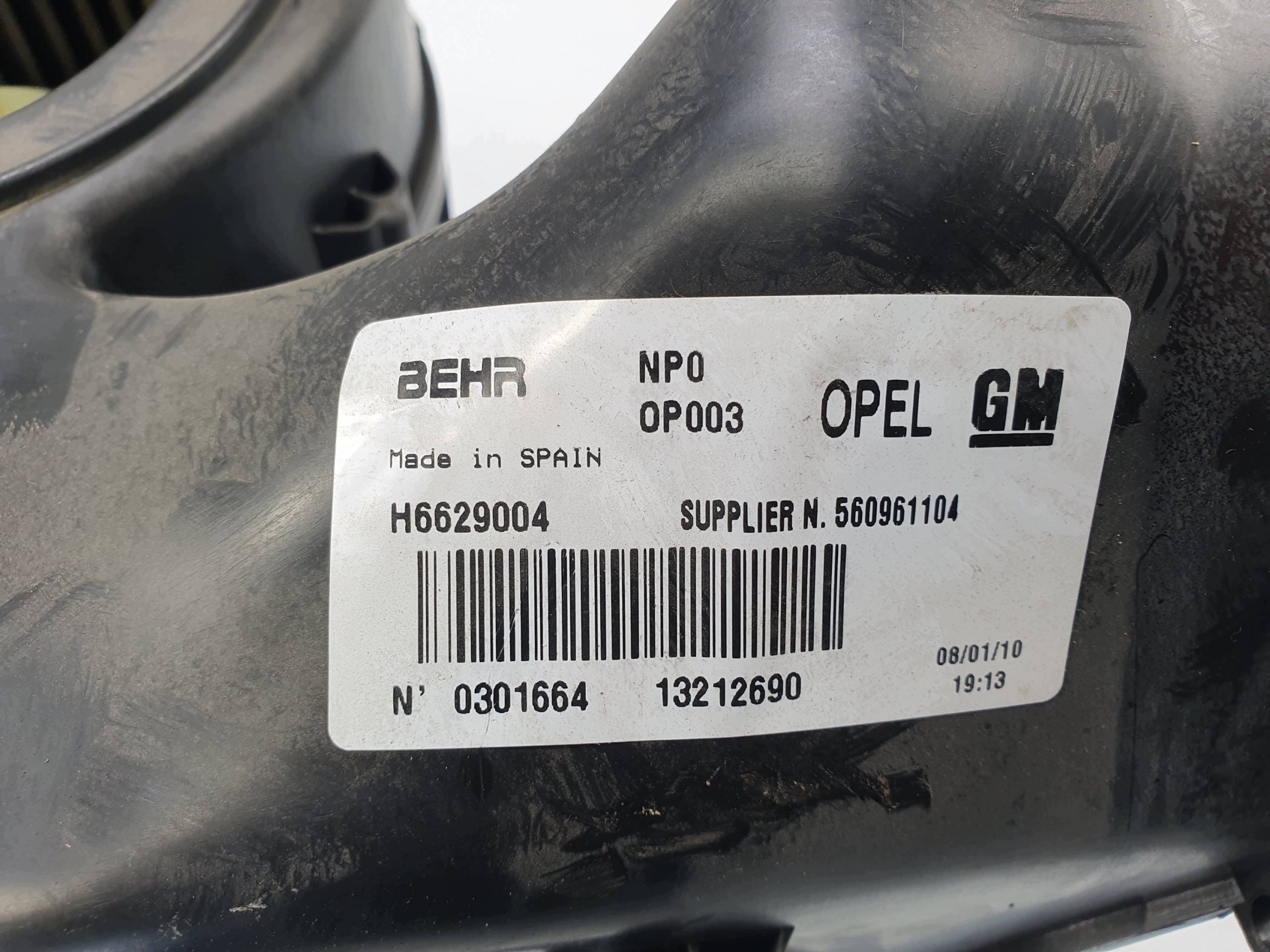 heating fan cab 13212690 OPEL MERIVA A LIFT