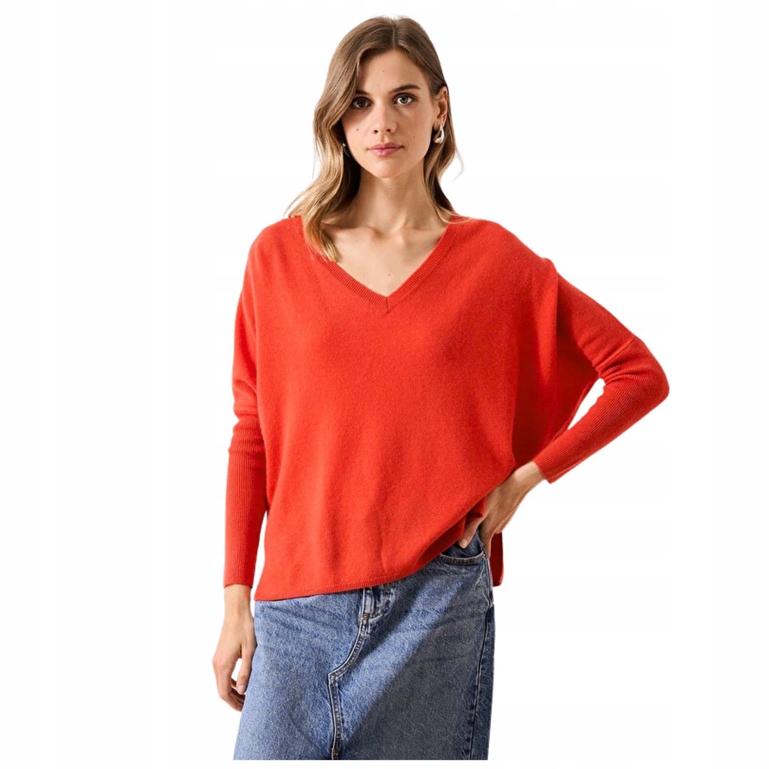 Dámský kašmírový svetr Absolut Cashmere 100% kašmír červený vel. S