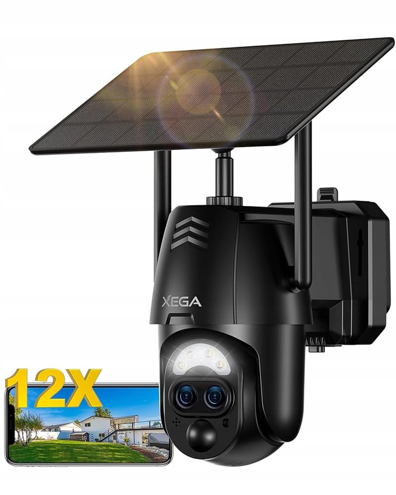 Venkovní Solární Kamera Wifi 2K Na Baterie 8000 mAh 12×ZOOM