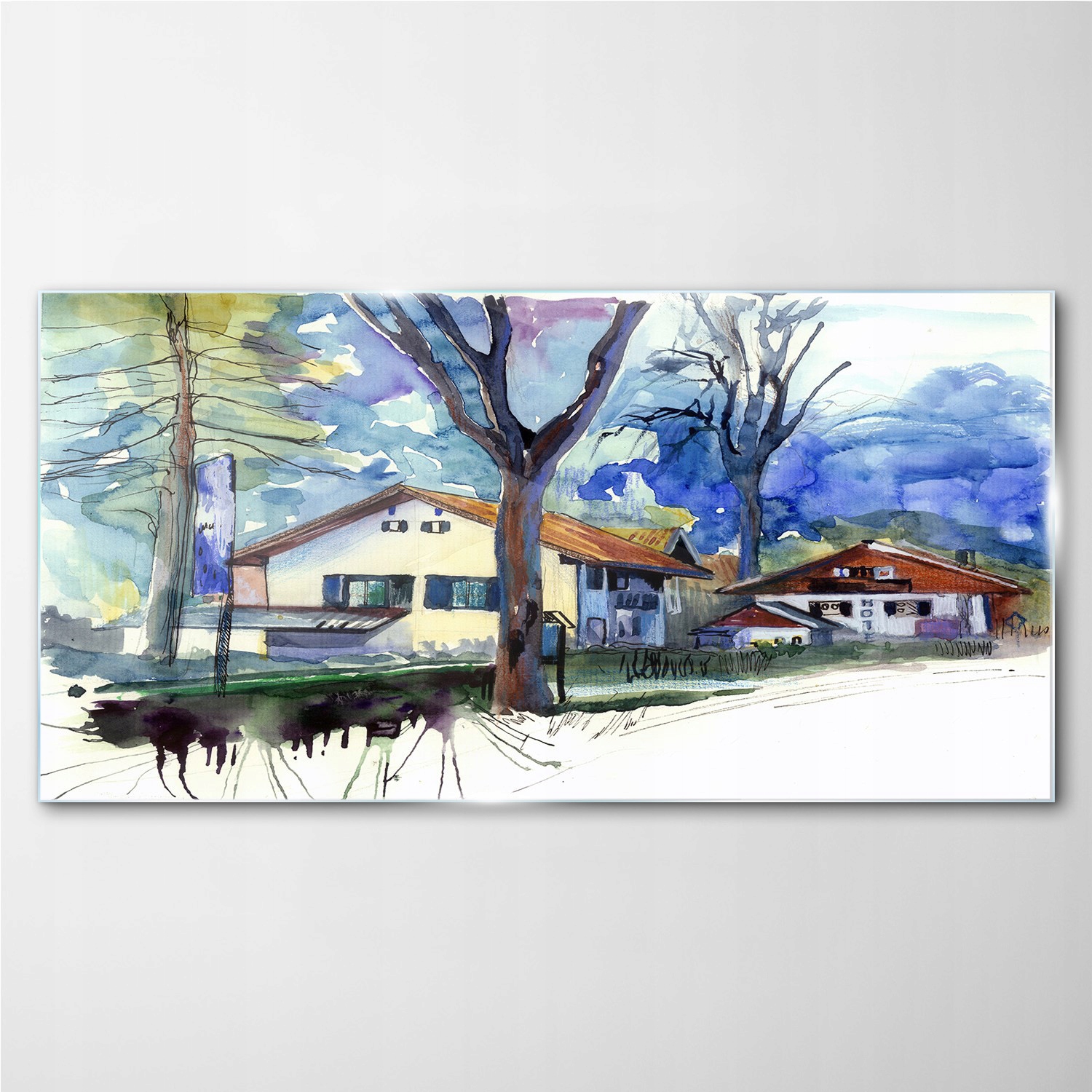 

Fotoobraz szklany na ścianę Akwarela drzewa 140x70