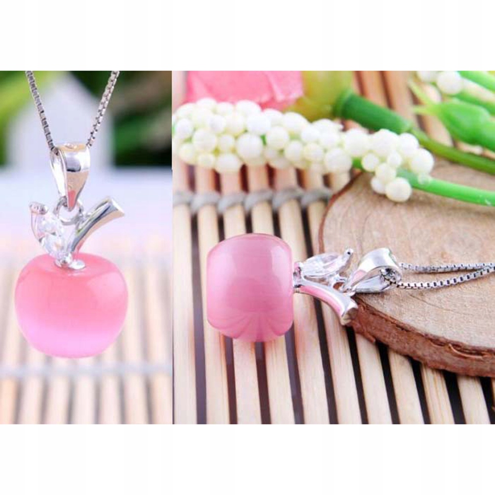 NASZYJNIK DIY WISIOREK DIAMENTOWY OPALOWY KRYSZTAŁ JABŁKA Długość całkowita 1 cm