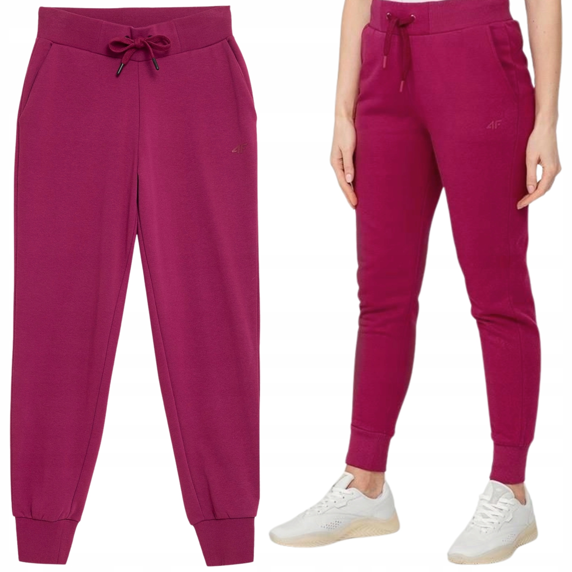 4F SPODNIE DRESOWE DAMSKIE BAWEŁNIANE JOGGERY WYGODNE NA CO DZIEŃ r. M