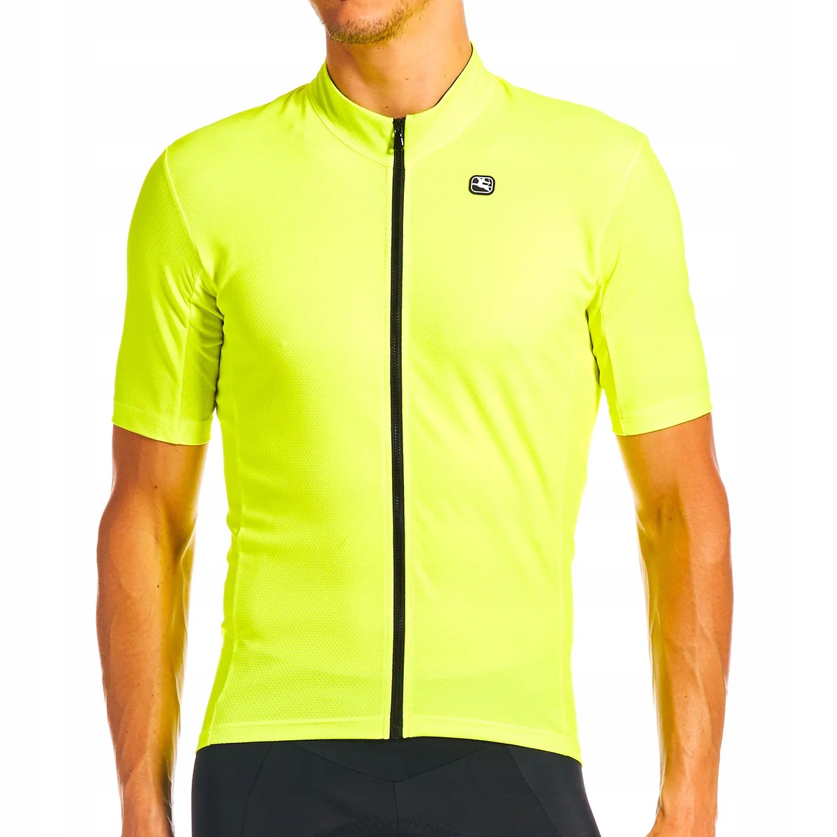 Koszulka Męska Rowerowa Giordana Fusion Żółto-Czarna Rozmiar XXL