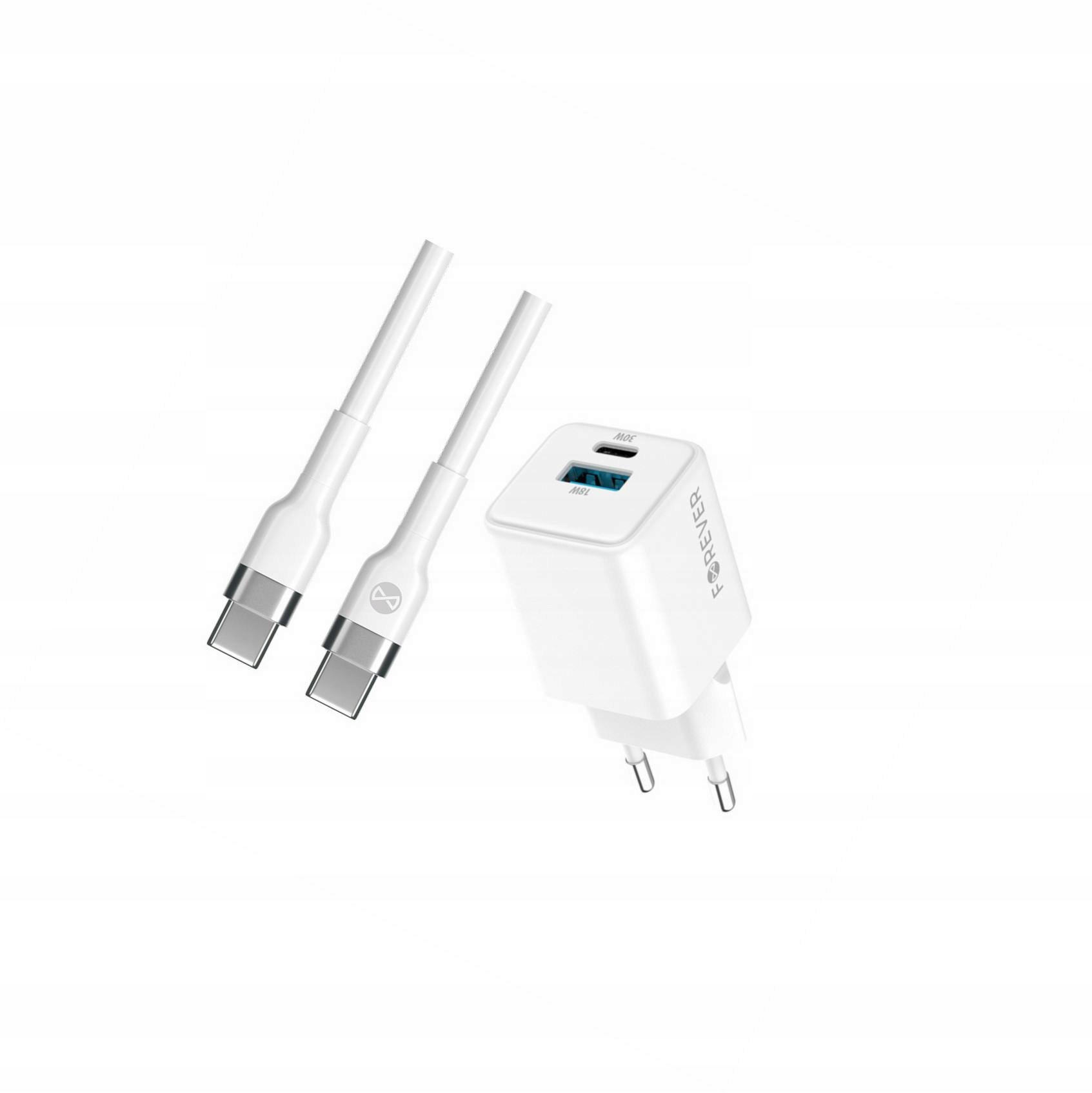 Szybka ładowarka GaN 30W 2 wejścia Usb i Usb-c z kablem do Huawei Nova 11