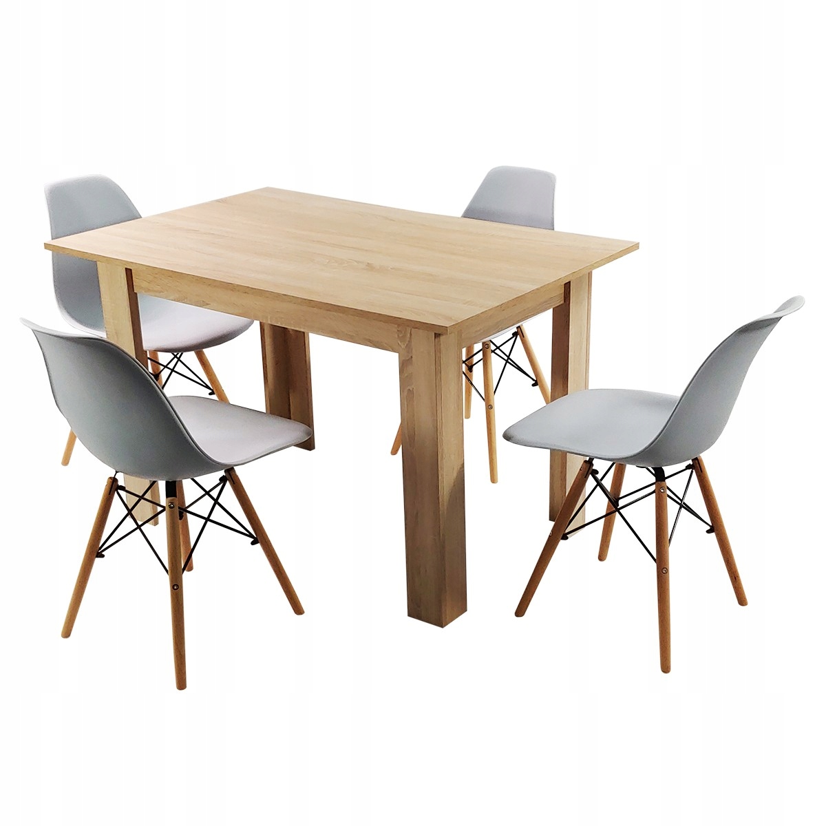 Zestaw stół Modern sonoma 4 krzesła Milano szare