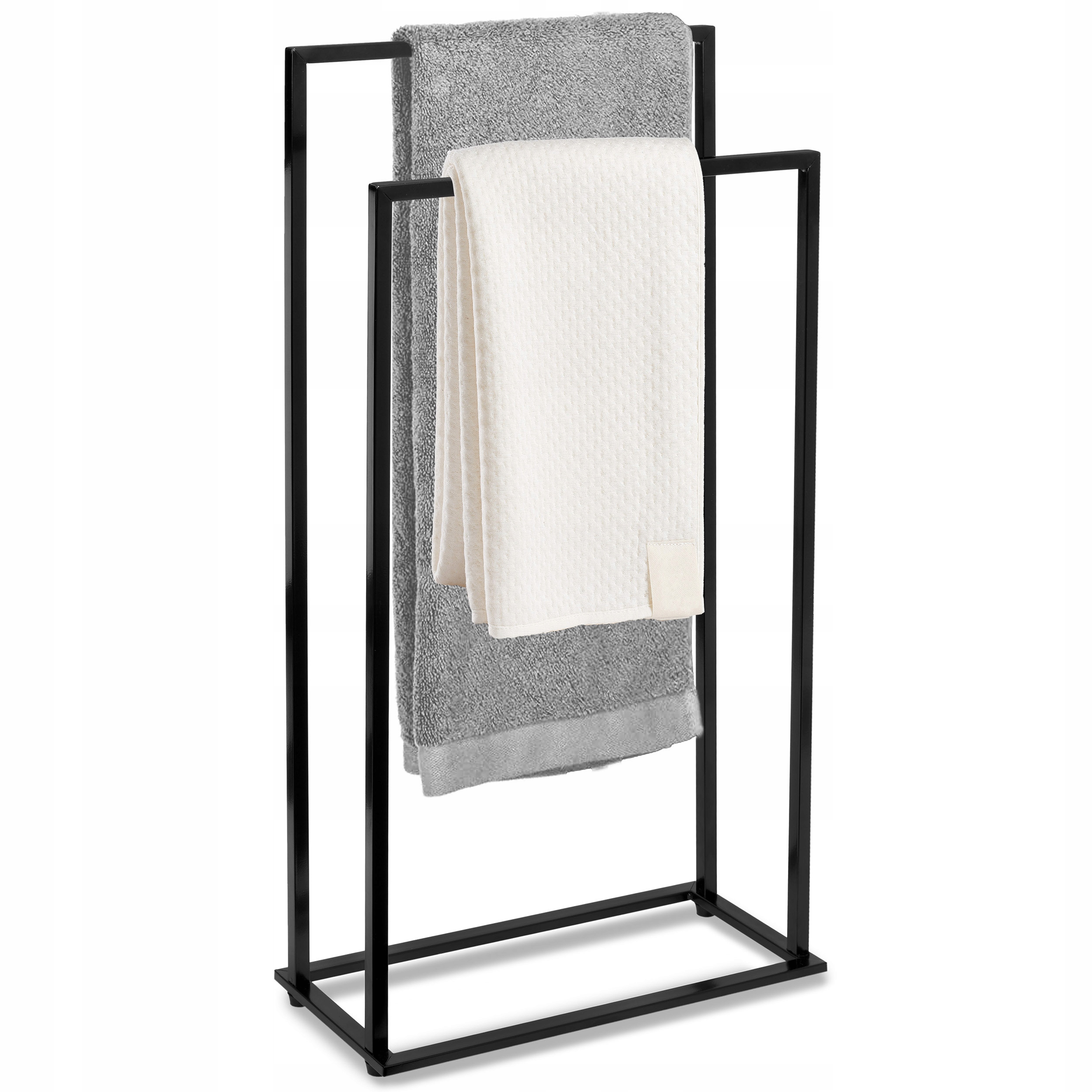 

Stojak Na Ręczniki Wieszak 2 Poziomowy Czarny Loft