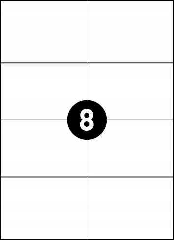 

Etykiety naklejki A4 8x 105x74mm Fsc