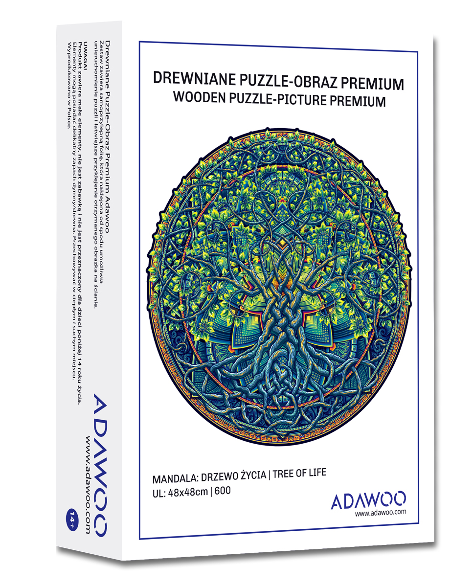 Puzzle Drewniane Premium 3D dla dorosłych Mandala Drzewo Życia UL Liczba elementów 600
