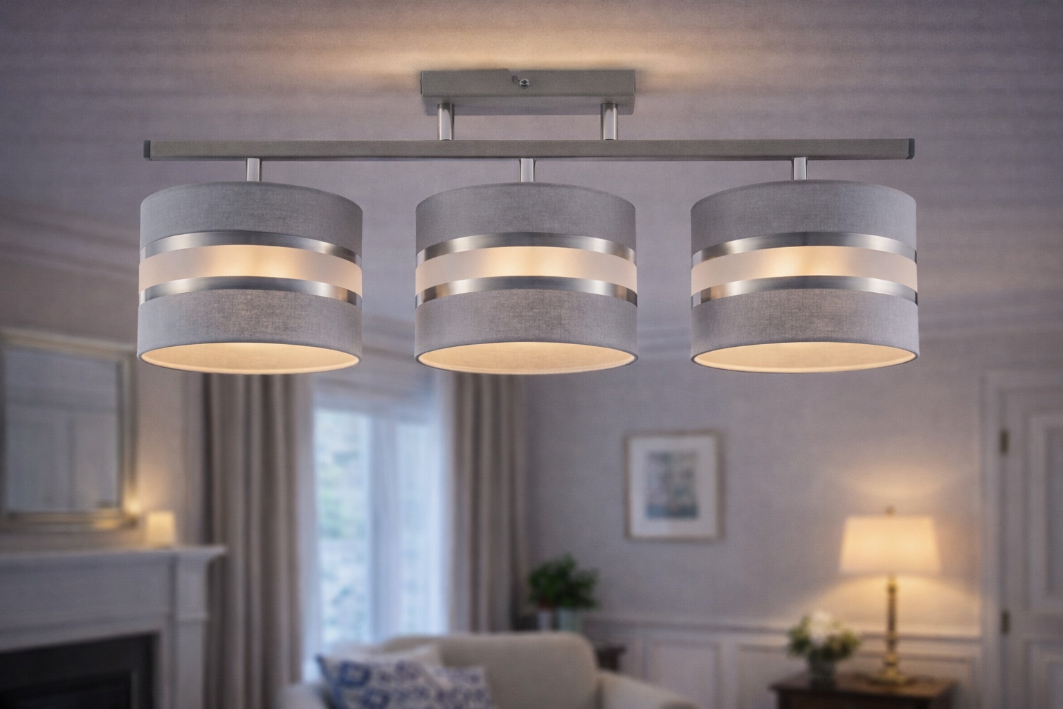 Euro-Lamp stropná lampa Diana 3 Sivá Abažúr 3x60W Výrobca