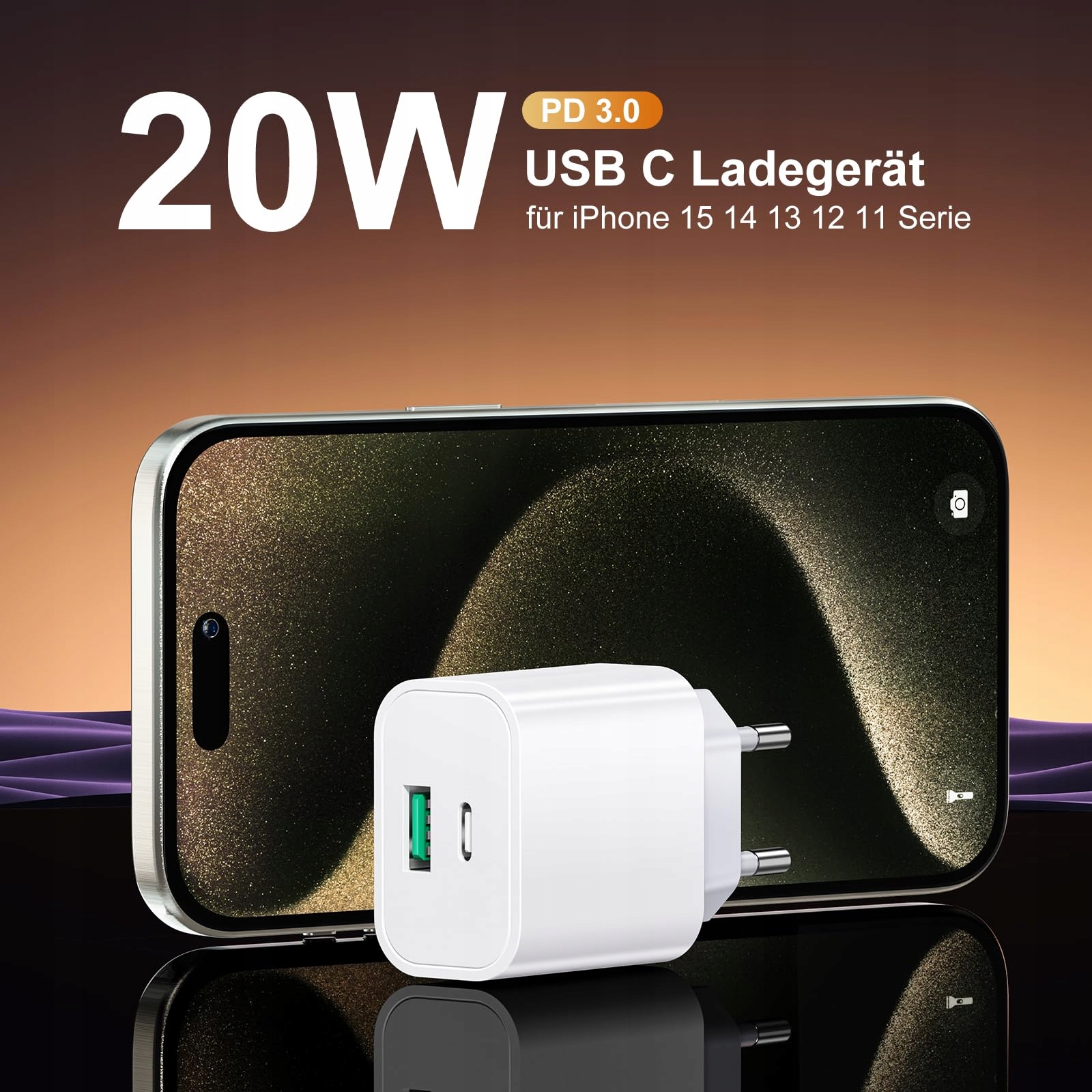 Abetcabe 2 STÜCK 20W USB C ŁADOWARKA IPHONE GALAXY — miniatura 2