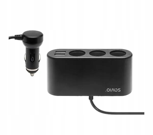 Rozdzielacz gniazda zapalniczki Savio SA-024 12/24V 3,1A 2x Usb