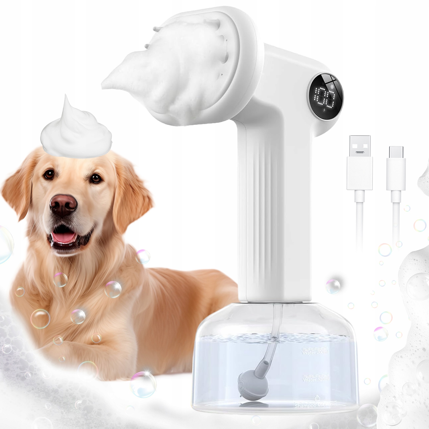 Levně Automatický Dávkovač Pěnového Mýdla Pro Psy S Hustou Bezdrátovou Pěnou