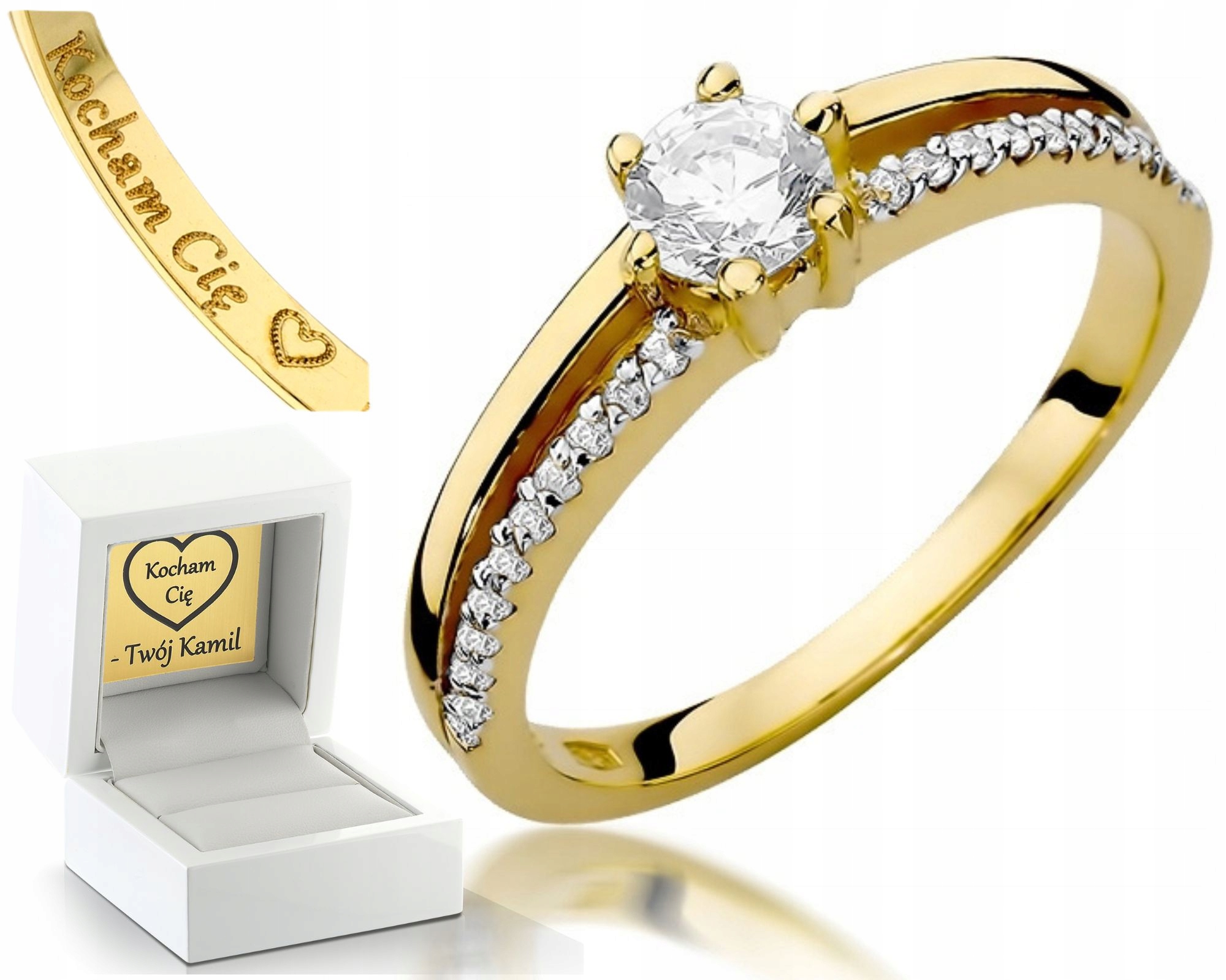 Zlatý Prstýnek S Brilianty 585 0,40 Ct Gravírování