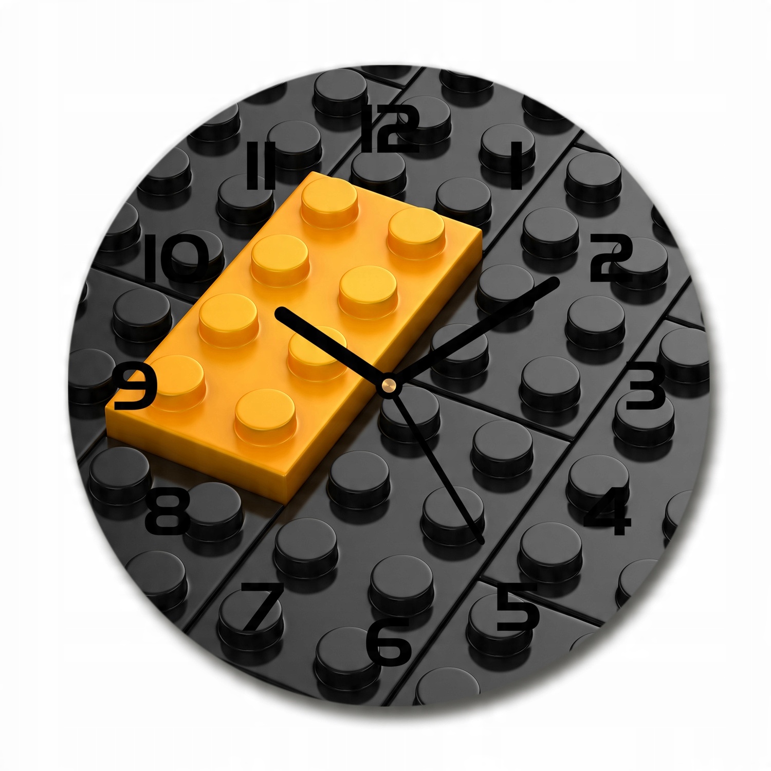 

Nowoczesny wiszący zegar szklany Klocki lego fi 30