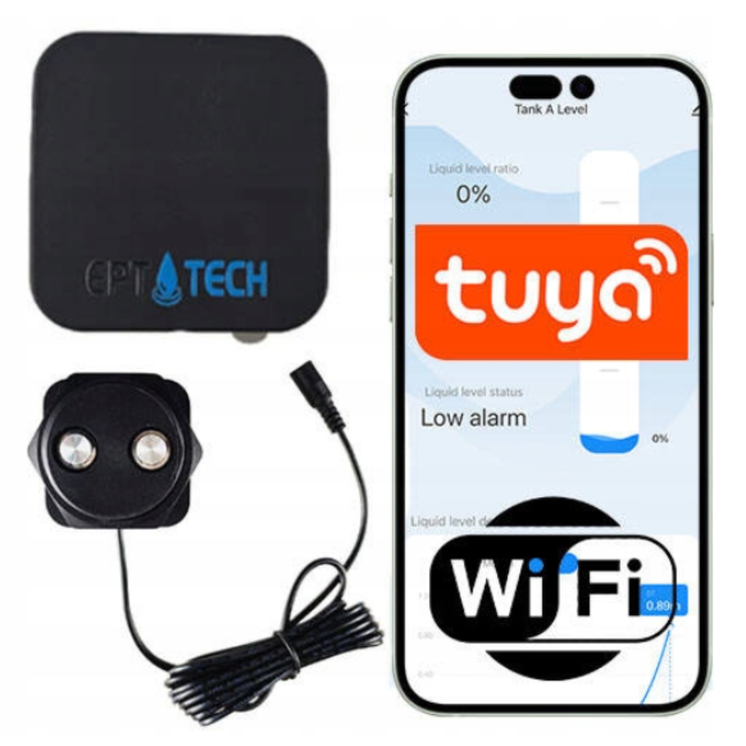 Snímač hladiny septiku na vodu v nádrži Indikátor kapalin Wifi 230V