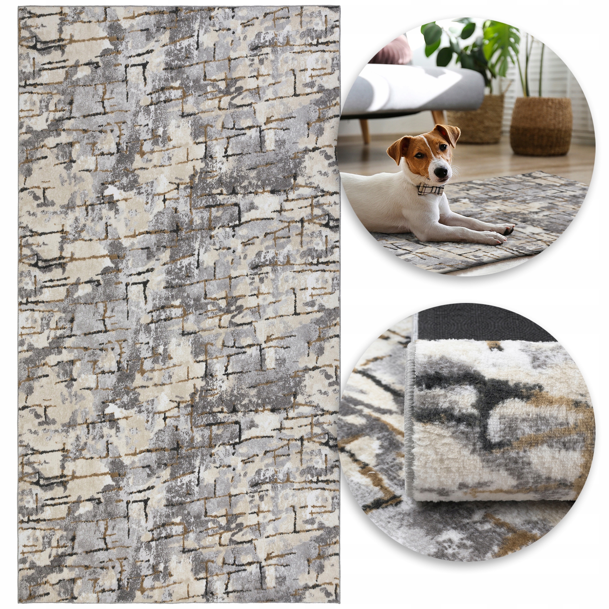 Běhoun Koberec Moderní Do Obývacího Pokoje Ložnice Protiskluzový Šedý 80x150CM