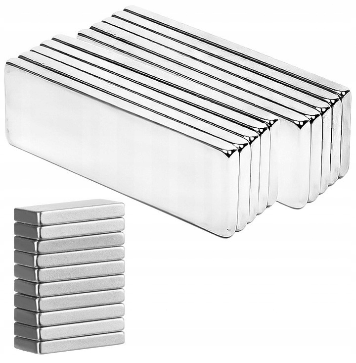 MAGNES NEODYMOWY MAGNESY 10SZT PŁASKIE BARDZOMOCNE