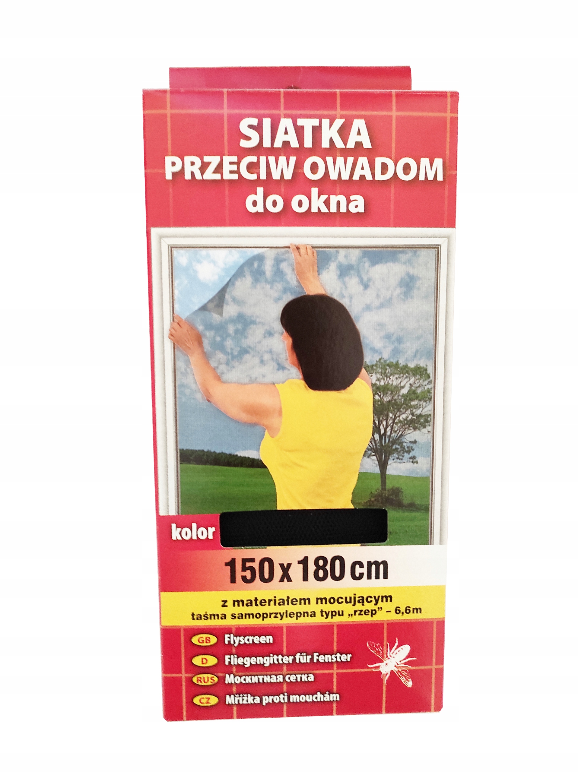 

Siatka Moskitiera do Okien Czarna 150x180cm Rzep