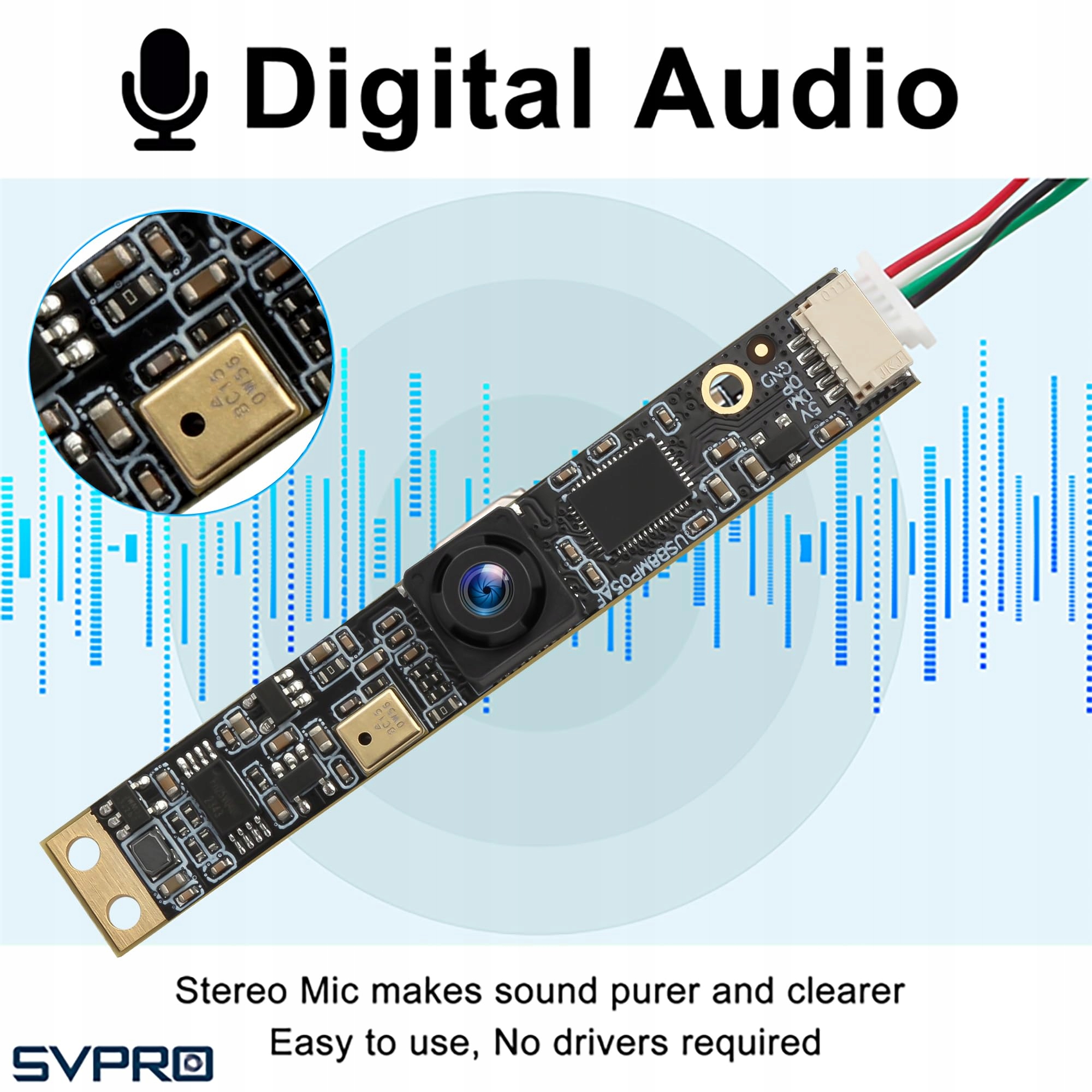 SVPRO Kamera USB 8MP Mikrofon Szerokokątna 4K Do Laserów PC Raspberry Pi — miniatura 2