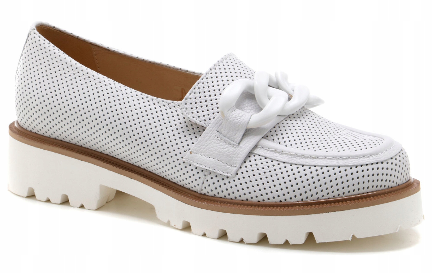 Fabio Fabrizi 922 Bílá lico kůže prolamovaná vel.40