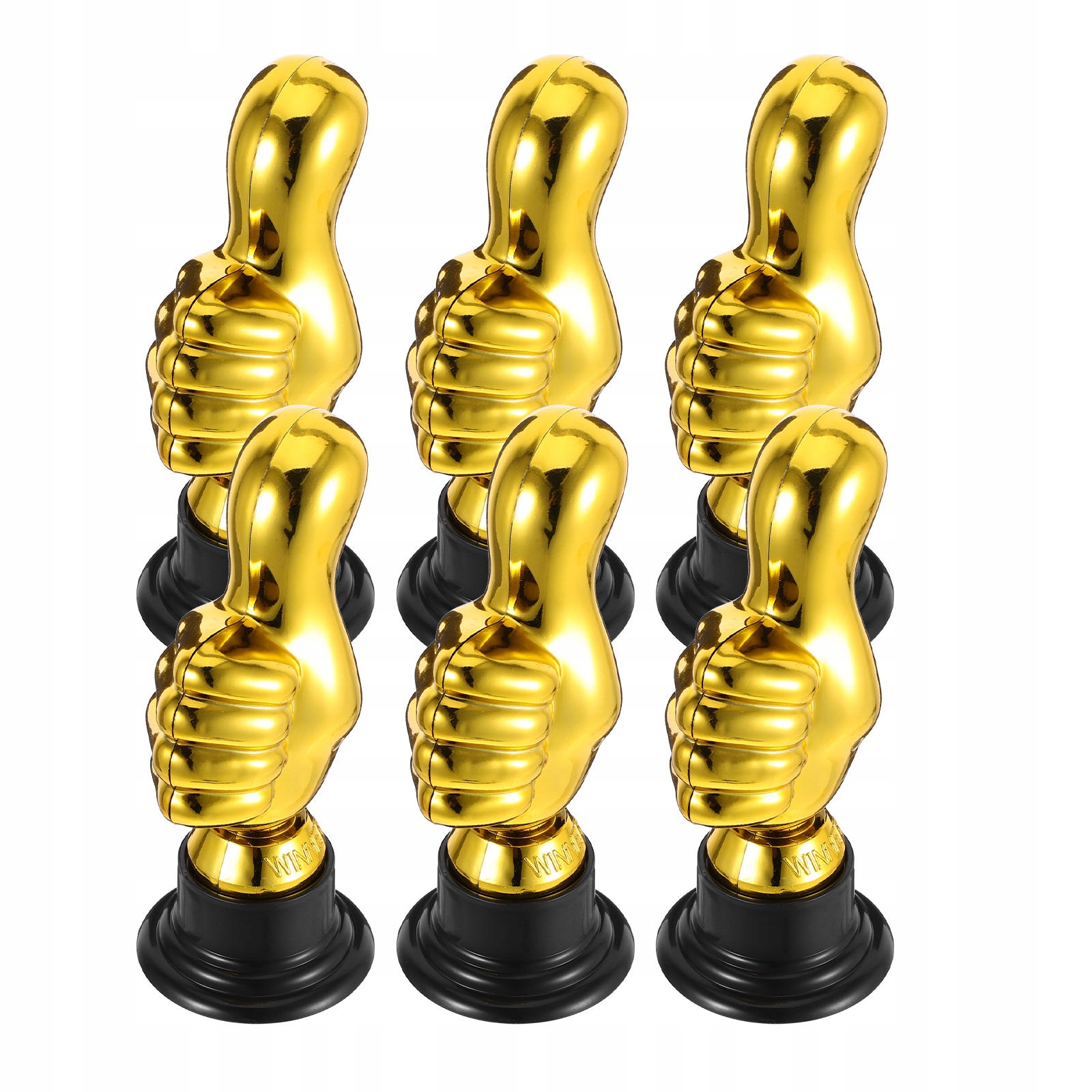 6 Szt. Trofea Humoru Kciuk W Górę Złote Plastikowe Nagrody