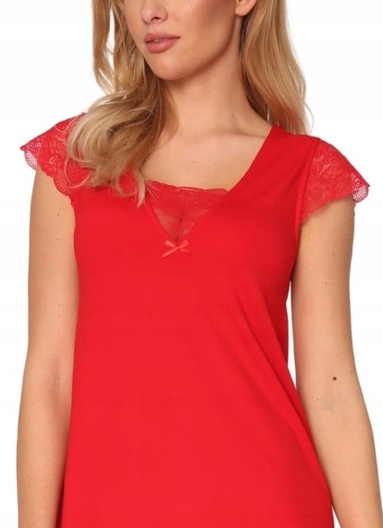 Koszula Nocna z wiskozy rękaw z koronką Polska XL Model Fanny