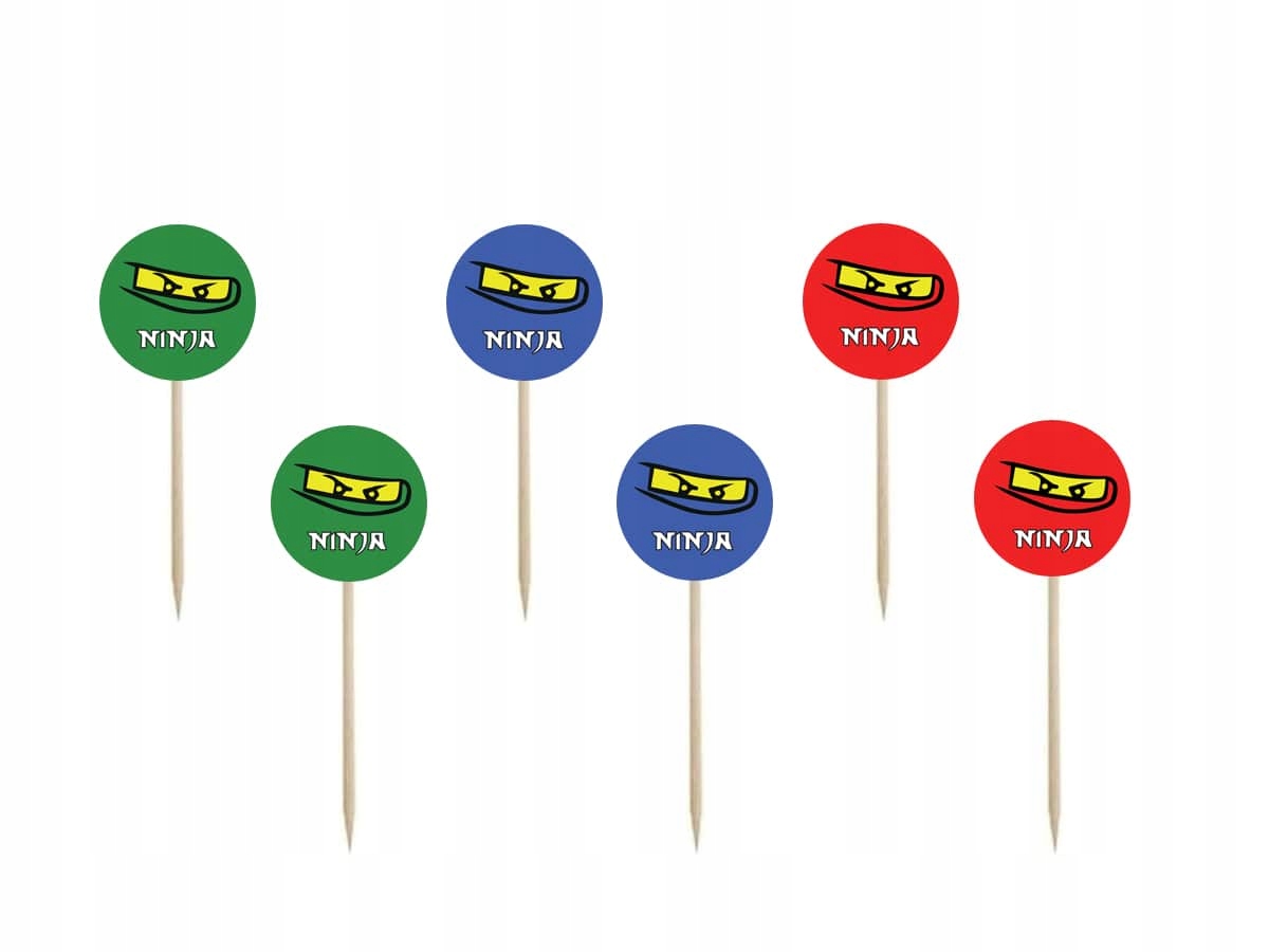 

Pikery Topper Nnja wojownik tort urodziny 6szt