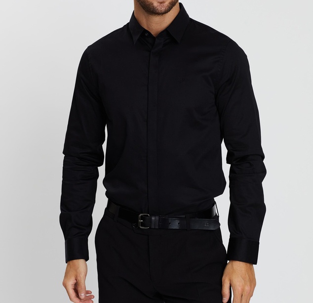 KOSZULA MĘSKA CZARNA GŁADKA REGULAR NA WYMIAR Rozmiar 182-188/41
