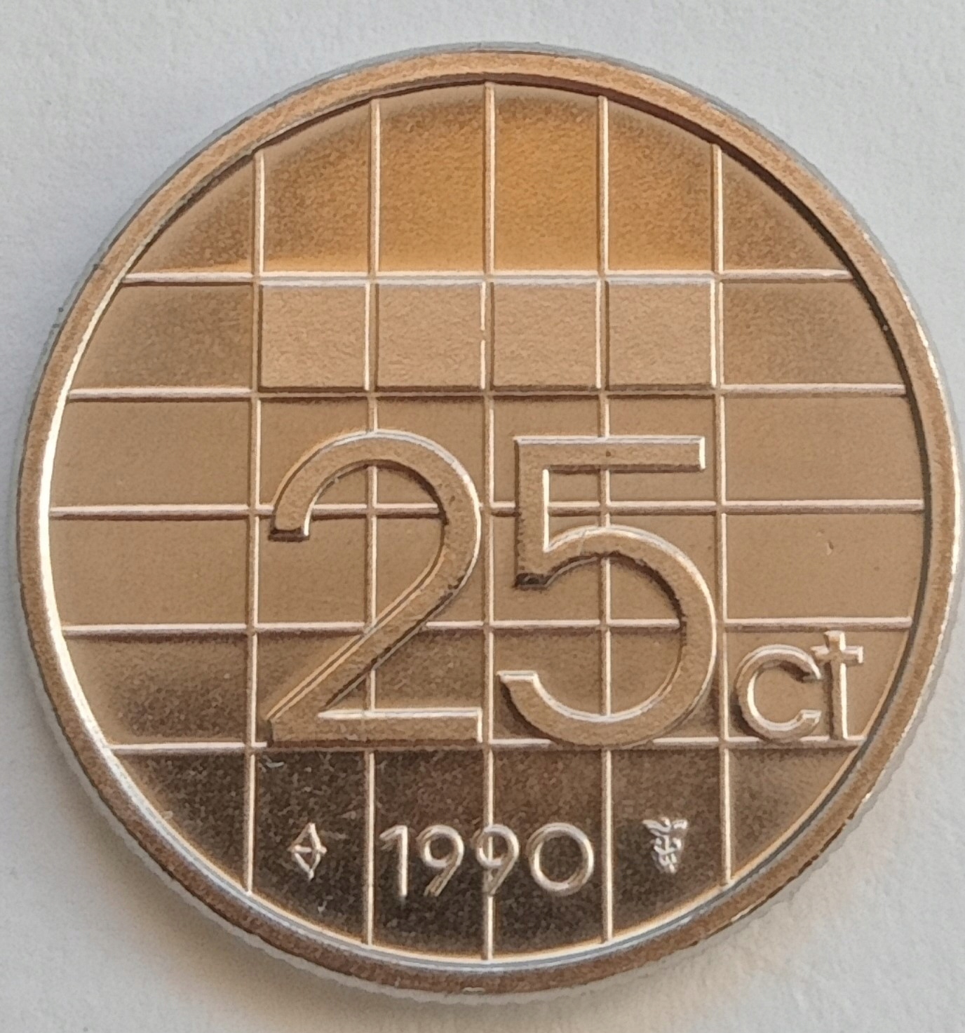 Holandia 25 Cent 1990 Mennicza (UNC)