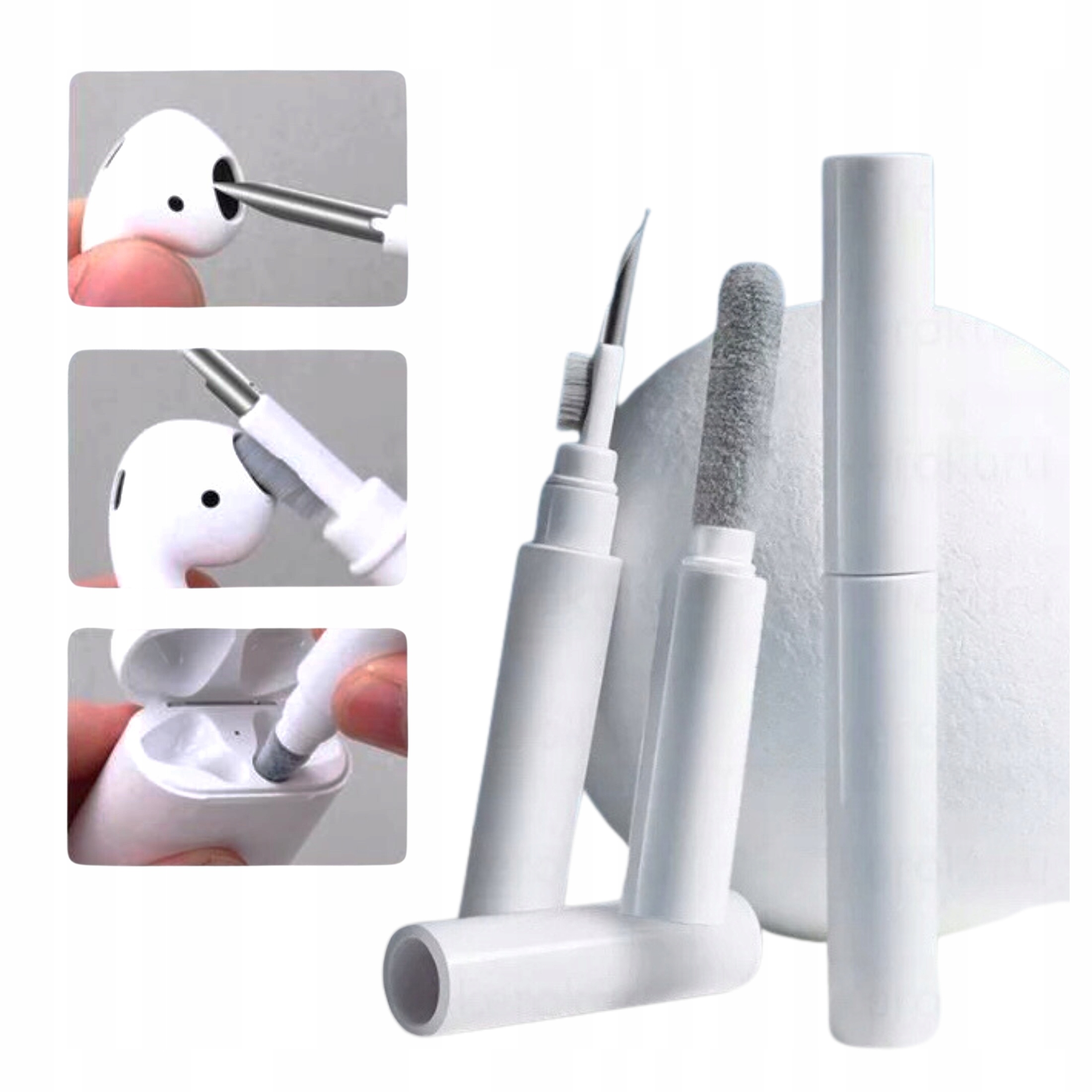 CZYŚCIK ZESTAW CZYSZCZĄCY SZCZOTKA PIÓRO GĄBKA DO SŁUCHAWEK AIRPODS IPHONE